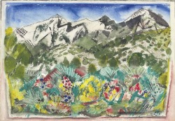 a-la-belle-e-toile:  John Marin (1870-1953) - Side Slope of Taos Range, New Mexico, watercolor and charcoal on paper, 35 x 50.2 cm Photo Christie’s