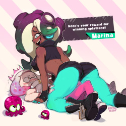 maiz-ken: kollerss-arts:  This what happens backstage when pearl wins a splatfest.  A pushed down collab with @maiz-ken support him on his patreon! https://www.patreon.com/Maizken   off the lewd hook =w=)b 