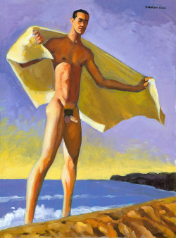 douglassimonson: Male Nude After Morning Swim, acrylic painting by Douglas Simonson (2012).  Douglas Simonson website Simonson on Etsy Simonson on Fine Art America Simonson on Redbubble 