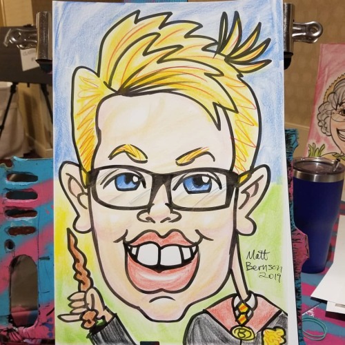 Drawing caricatures at the New England Wizardfest today and tomorrow!    There are lots of vendors here with Harry Potter type merch.   Plenty of crystals, jewelry, wands, brooms, cupcakes, an illustrator specializing in dragons, plus other fun stuff!