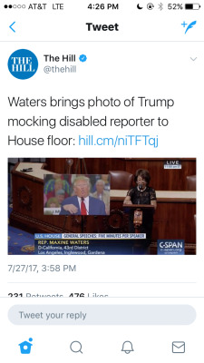 whotfismoose:  sophiaslittleblog:   maritsa-met:   “Waters spoke next to the enlarged photo as she commemorated the 27th anniversary of the Americans With Disabilities Act a day earlier.  “It is a day to reflect on how people with disabilities are