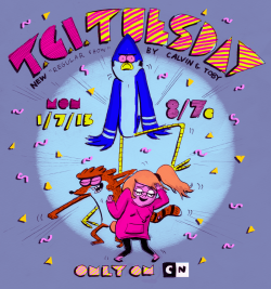 calwong:  New Regular Show “TGI Tuesday” by Calvin Wong and Toby Jones, tomorrow!!!! I think I can safely say that this episode was one of our favorites. Also: lots of good stuff ended up getting cut, so look for the board soon after it airs. We hope