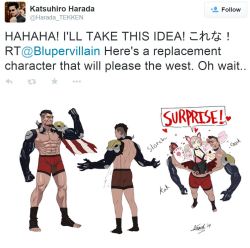 diepod-stuff:  so yeah Harada retweeted the drawing  HAHAHA OUTSTANDING!