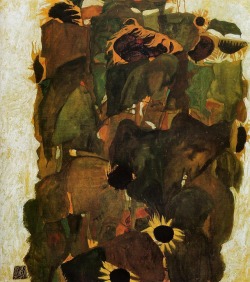 downinyonforest:  Egon Schiele | Sunflowers (1911)