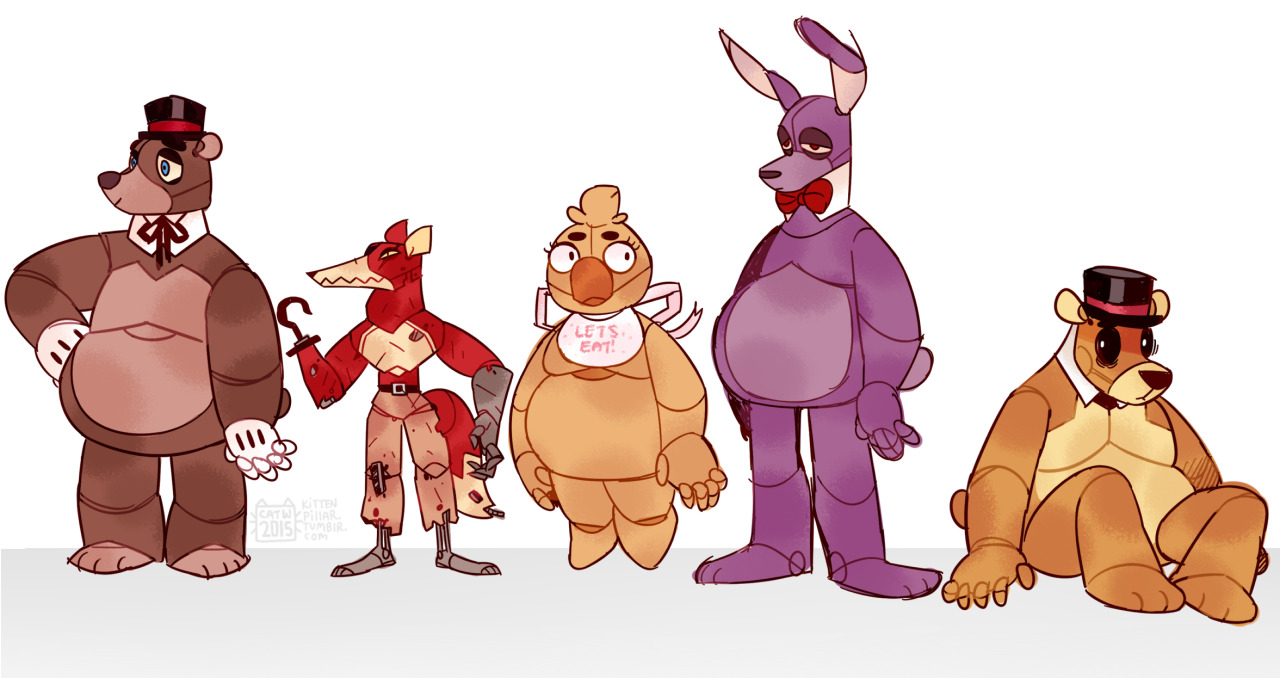 Fnaf 1 Height Comparison using endo as reference. : r/fivenightsatfreddys