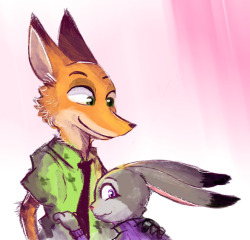 asurakitsune:  I love zootopia.  Did I tell you guys I love zootopia cuz its a rad movie about inclusion and stuff like that.  And of course because of Judy and Nick… how I love those two. Good pairing indeed 