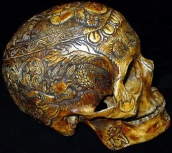 Carved skull.