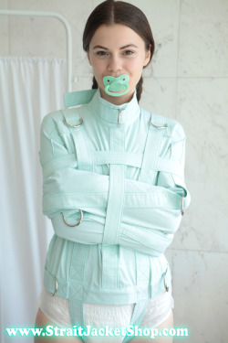 littlemisfit:  straitjacketshop:  Baby Mint Straitjackets for misbehaving Little Ones! Will prevent your Little One from tempering with her/his diaper.Excelent for those Little Ones that are undergoing a nappy training and misbehave.A Great Parent Helper!