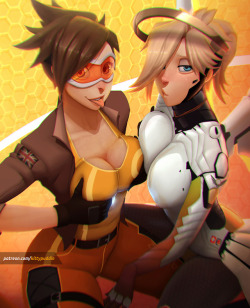 kittypuddin: Tracer &amp; Mercy NUDE VERSION   This version and several other nude versions will be part of the April Term 1 rewards (delivered on May 7th 2018).   ——————————— &gt; My Print Store &lt; Support me on PATREON 
