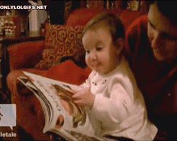 caseyanthonyofficial:  onlylolgifs:  Baby thinks she can eat food from the magazine  What an idiot  cute!!!