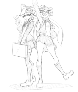 zeromomentaii:  Callie and Marie doodle. This would make a cute charm, or sticker. thoughts?   cuties! X3
