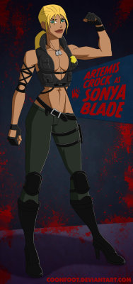 cdb2k3:  Halloween Jam 2014: Artemis by CDB2 ———————————— COMMISSIONED ARTWORK done by: Coonfoot Concept and idea: me —————————— Young Justice’s Artemis dressed Mortal Kombat’s Sonya Blade…the recent MK9