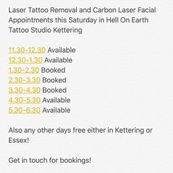 #lasertattooremoval #qswitch #carbonlaserfacial  #appointments #tattooremoval #tattoo #badtattoos #skinrejuvenation #northamptonshire #kettering #essex by charleyatwell