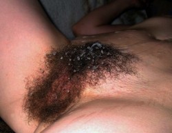 zeigefrau:  lovesithairy:  cum on bush  nice to see my wife here for second time 