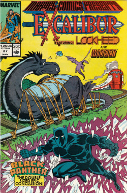 Marvel Comics Presents Excalibur featuring Lockheed and Widget, No. 37(Marvel Comics, 1989). Cover art by Dave Cockrum.From Oxfam in Nottingham.