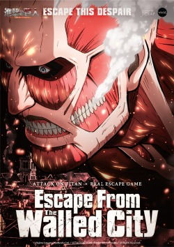 The official English site for the Attack on Titan: Escape From the Walled City Real Escape game has been updated with a new intro and more details!  Previous details here, and New York City&rsquo;s date has apparently been set for April 11th!