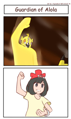 rainyazurehoodie: The new Mimikyu Z move reminded me with the Tapu Pokemon Z move, both destroying the enemy with fairy Z move, Guardian of Alola smashed and Let’s Snuggle Forever basically traps the Pokemon in Mimikyu and they see Mimikyu, and the
