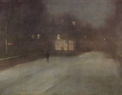 poboh:  Nocturne in Grey and Gold Snow in Chelsea, 1876, James McNeill Whistler. American (1834 - 1903) 