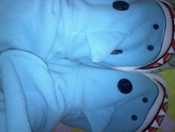 Sweet dreams everyone! I&rsquo;m sleeping in my new shark footie pajamas tonight!