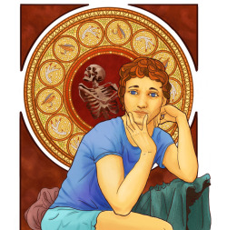 tkserie: I tried to draw Will Graham in the style of Alphonse Mucha :) hahaPose and background inspired by/taken from The Precious Stones: Topaz by Alphonse Mucha