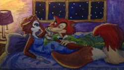 “Sweet Dreams”The vulpine pair is ready for bed  