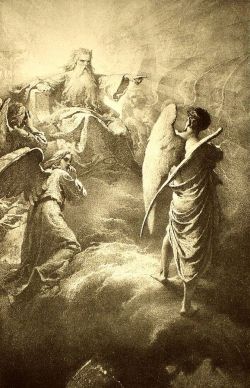 hourglassofblacktears:  Mihály Zichy &gt;&gt; Lucifer versus The Lord. 