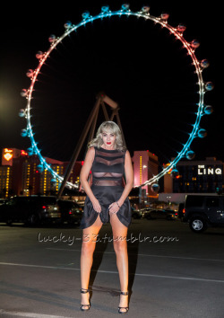 lucky-33: April 2017 The High Roller at the Linq Promenade A peek at her little bush…  re-blog