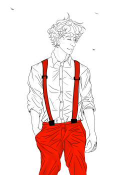 linklam0nt:  I couldn’t get this stupid mental image of sherlock in suspenders out of my head Happy Red Pants Monday! 