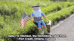 micdotcom:  Canada sent a friendly robot to America. Americans destroyed it.This is why we can’t have nice things.  On Saturday, vandals in Philadelphia destroyed a hitchhiking robot from Canada named HitchBot, two weeks into its U.S. trip. Designed