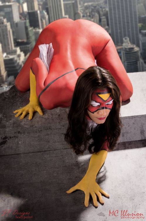 Spider woman body paint mature nude