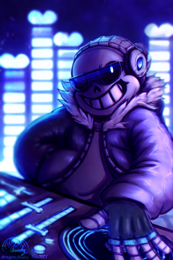 dragonclaudz:DJ “rad time” Sans Dedicated to all the amazing Undertale remixes and covers made by the fandom. You guys rock. (recommended listening)