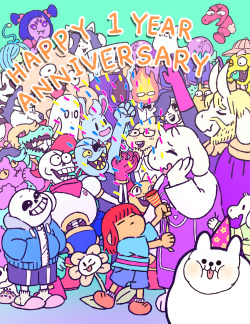lefrenchyfrench:  HAPPY ONE YEAR ANNIVERSARY UNDERTALE!  Keep reading 