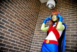 ladies-of-cosplay:Miss Martian, cosplayed by Sirene