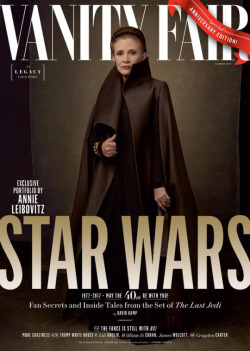 fycarriefisher: No reflection on the franchise’s four decades would be complete without a  tribute to Carrie Fisher, who died in December 2016. This final cover  features only her character, Leia—the general, princess, and rebel who  has been a figure
