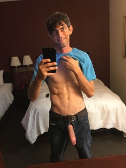69sup3rman69:  Would that be a surprise if you reached in my pants and pulled that out? My dick loves attention that’s why I can’t keep my own hands off of it??? Any hot ladies wanna give a hand or 2?   Like, reblog, follow me!!!   Kik me for some