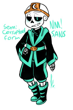 I just loved the design of @onebizarrekai, buuut, i wanted to make like a&hellip; second version of him?Well, so, this is semicorrupted Nightmare! Sans, and i was inspired by the design of Kai&hellip;Nightmare! Sans belongs to: @jokublog