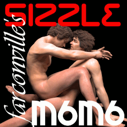 Sizzle M6M6  Sizzle Poses for M4M4 is composed of 12 poses redone for lovers M6M6. Files for DAZ Studio 4.5 and up are included in this set.  Apply INJ pose files directly to Genesis 2 Male and the genitals, then apply poses for M6 and the genitals. 