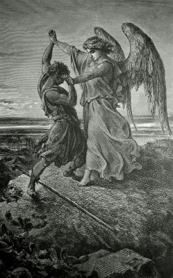 enchantedbook:   “Jacob wrestling with the Angel”, 1866 Gustave Doré   