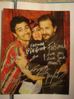 My photo op with Richard and Matt :)  I bought an autograph for Richard and Rob and had them sign it.  I also got my new, volunteer friend, Edwin to sign it because he is just such a sweet and nice guy. Richard&rsquo;s autograph says &ldquo;Fatimah!