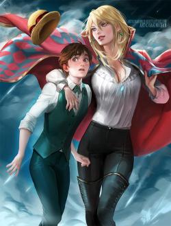 daydreamingsince1994:  Genderbent Howl's Moving Castle by Sakimi Chan