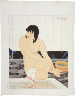 &ldquo;At the Bath&rdquo;, from Ten Types of Female Nudes, by Ishikawa Toraji. From The Female Image: 20th Century Prints of Japanese Beauties.