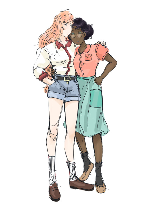 viggstardoesart: The Lesbian Anime Girls of my formative years A rough sketch 