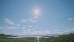 educational-gifs:  The sun never sets during the summer months in places north of the Arctic Circle or south of the Antarctic Circle. This phenomenon is called the midnight sun. 