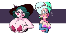official-shitlord:eclipsa and moon warm up draws thicc moms~ ;9