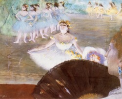 impressionism-art-blog: Dancer with a Bouquet of Flowers, 1878, Edgar DegasSize: 40x50 cmMedium: pastel
