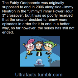 ultrafacts:  Originally, The Fairly OddParents ended alongside Jimmy Neutron with the third crossover special, Jimmy Timmy Power Hour 3: The Jerkinators. The movie was meant to serve as the series finale for both cartoons, but it was poorly received and