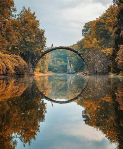burntcopper:Kromlau bridge, Germany, during all four seasons. Ooo~! =o