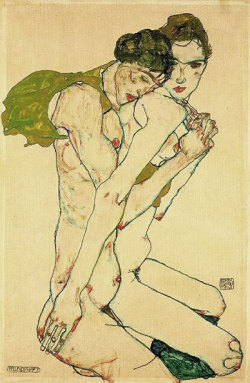  Egon Schiele depicting lovers. 