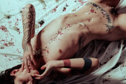 camdamage:  “..his cheeks are like a bed of balsam, banks of sweet-scented herbs; His lips are lilies dripping with liquid myrrh..” | cam damage by self[more here]