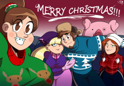 chillguydraws:   While the crew is on vacation (Hiatus) they’ve sent you all a card to let you know you’re still in their hearts and they’ll be back soon! Merry Christmas!  &lt;3 &lt;3 &lt;3